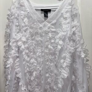 Ashley Stewart White V-Neck Top